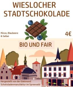 Werbeplakat für die neue Wieslocher Stadtschokolade.