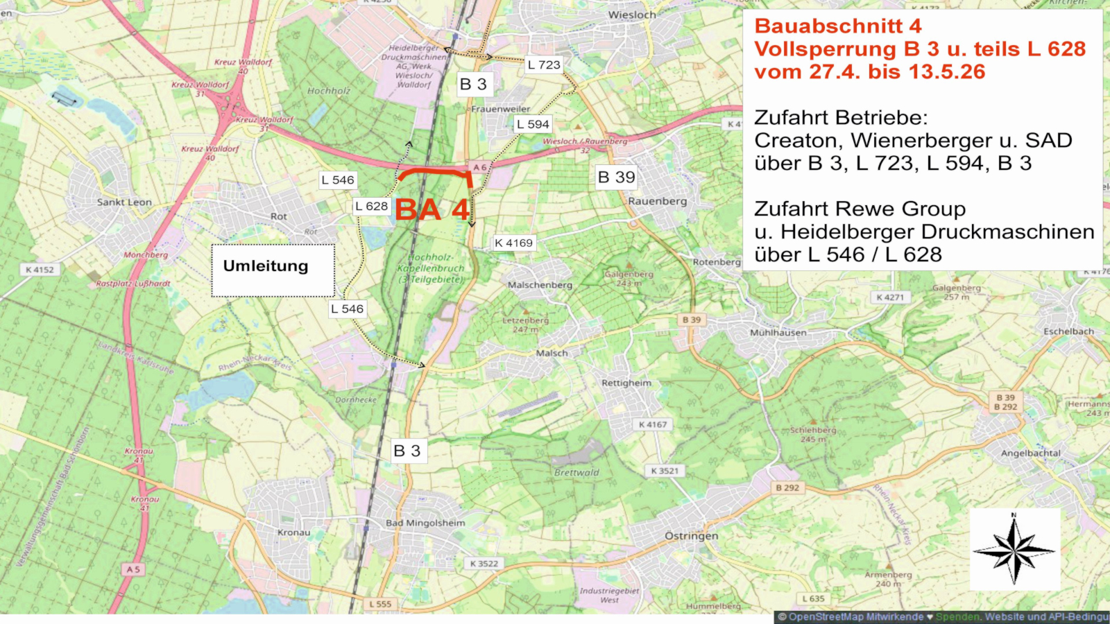 Umleitungsplan 4. Bauabschnitt