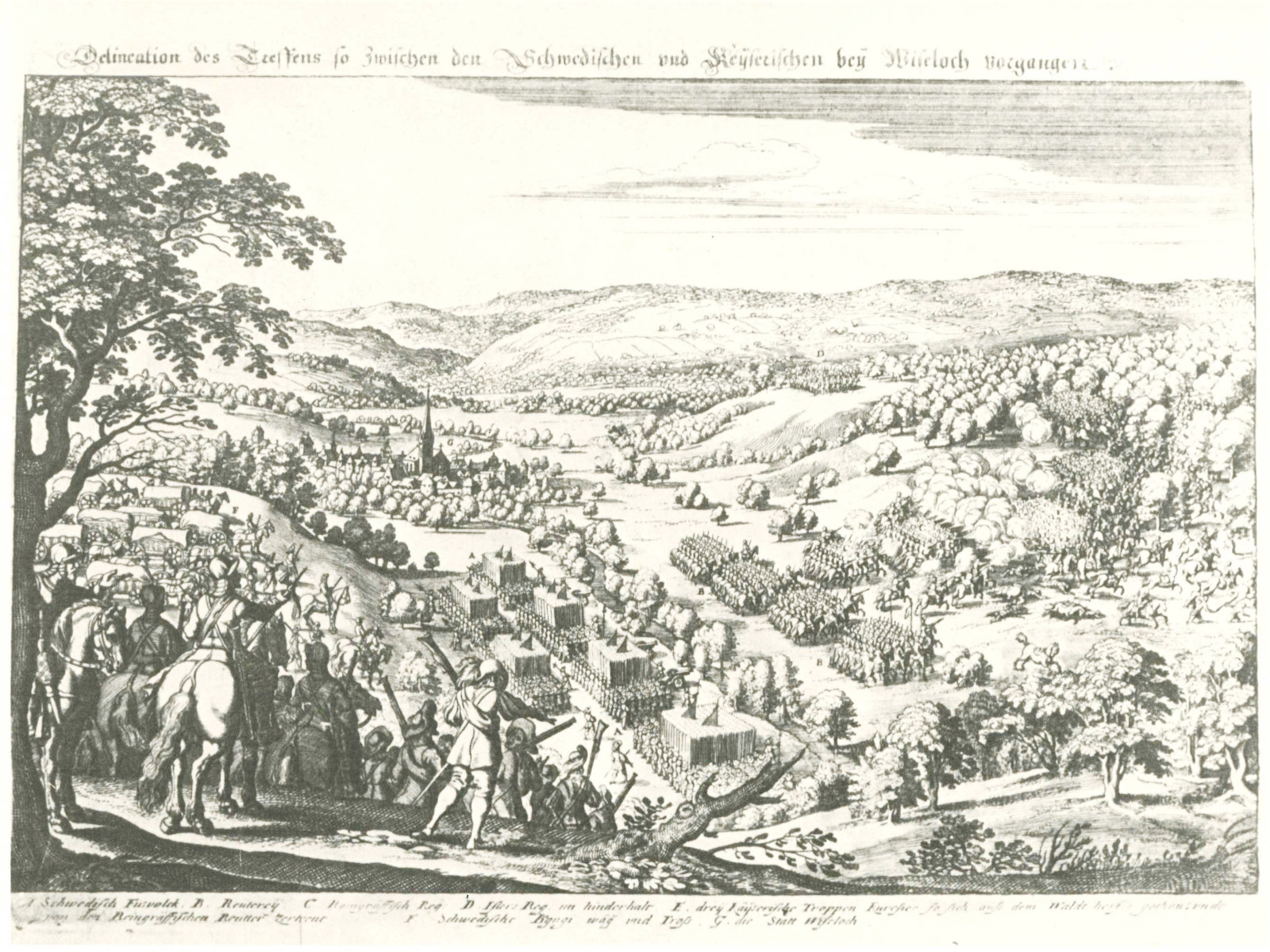 Holzschnitt Schlacht bei Wiesloch 1632.