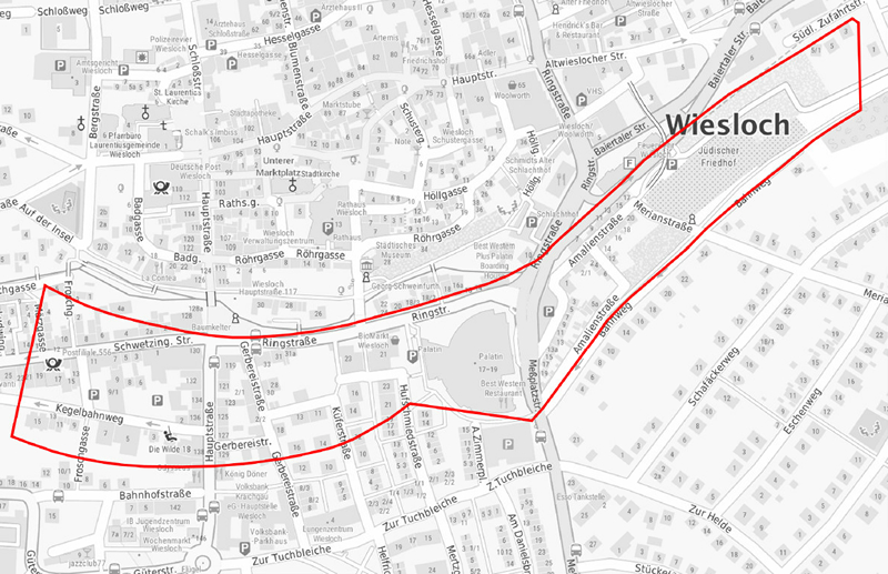 Lageplan der Wieslocher Schlackenhalde.