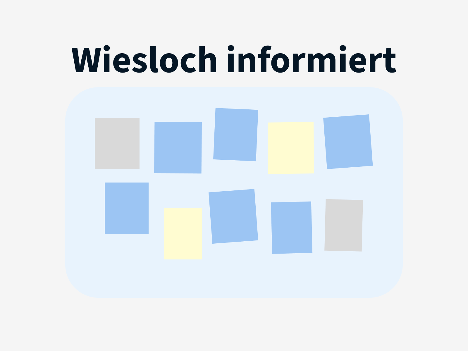 Stilisierte Illustration einer Pinnwand, mit dem Schriftzug "Wiesloch informiert"