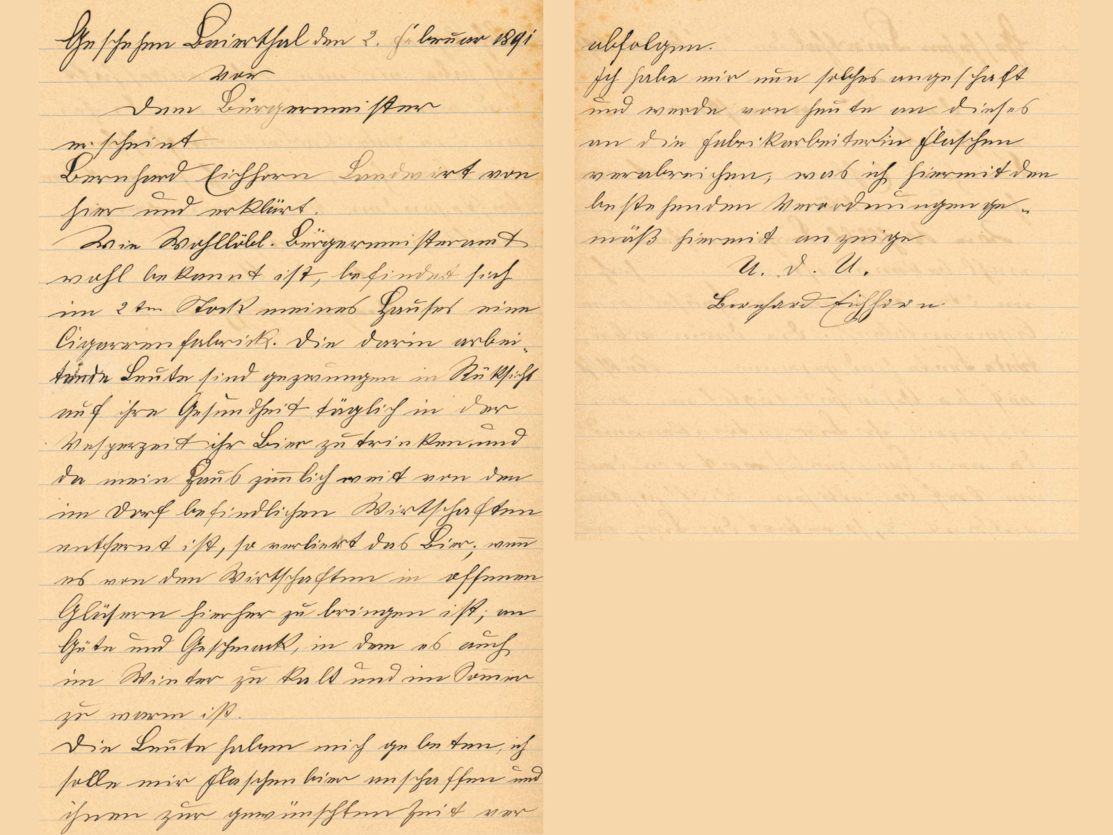 Handschriftliche Notiz von Bernhard Eichhorn.
