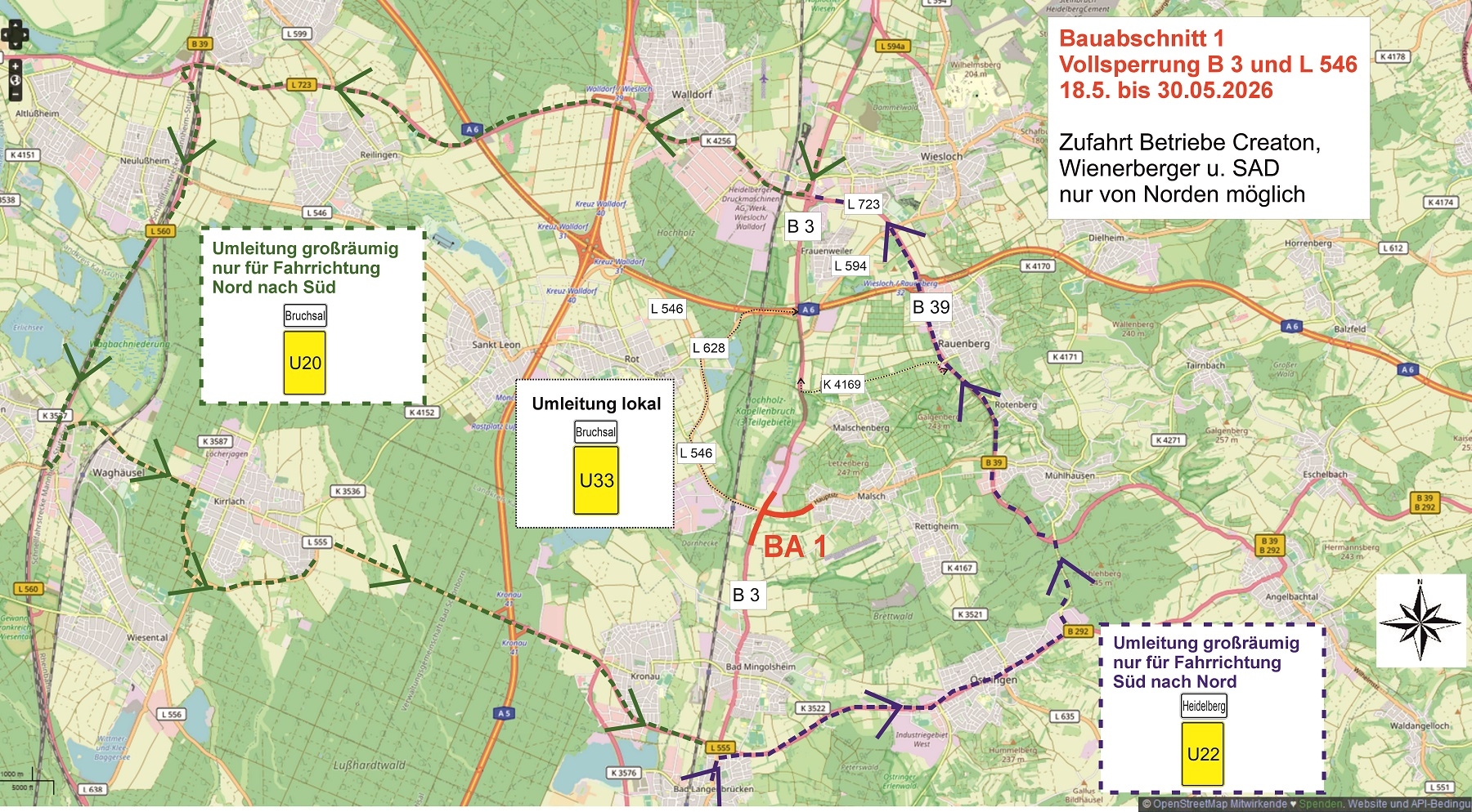 Umleitungsplan 1. Bauabschnitt 
