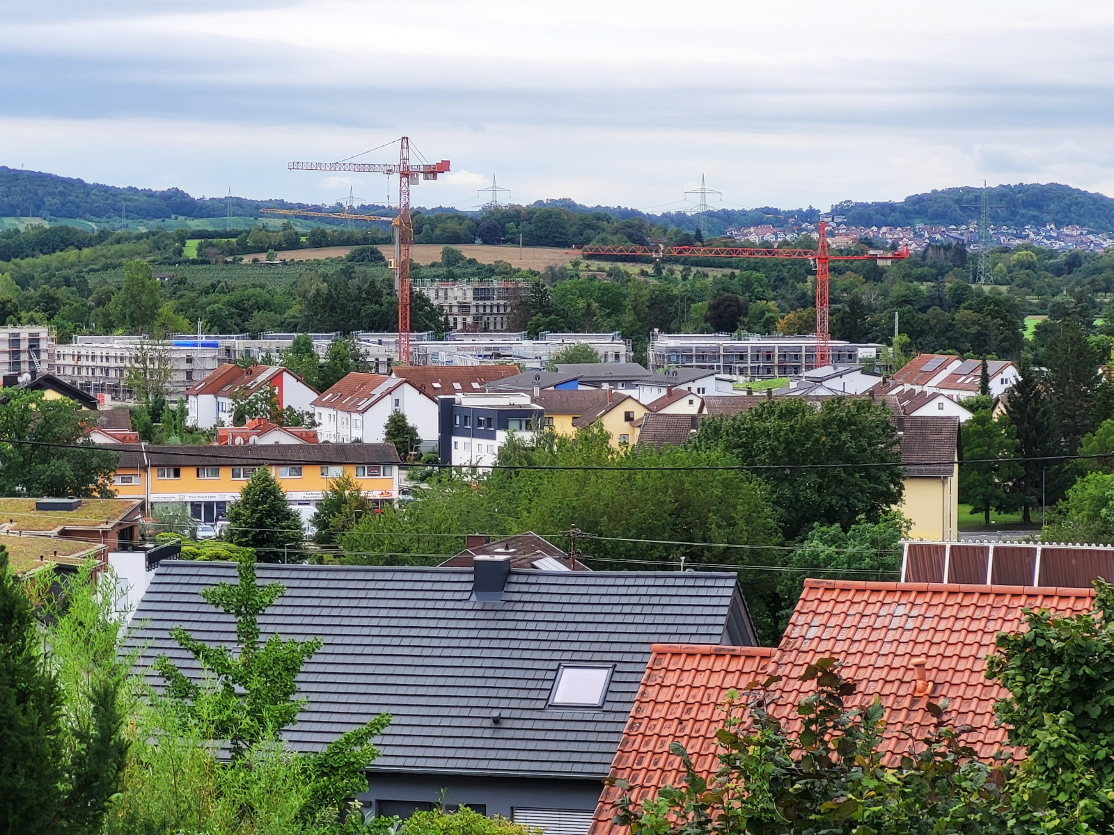 Blick vom Baugebiet "Bohn" auf das Baugebiet "Quartier am Bach".